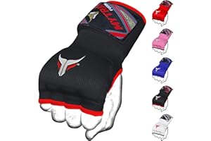 Mytra Fusion sous Gants de Boxe pour Enfants Rembourré en Gel avec Bandes et Dragonnes Rapides 76 cm, Élastique pour MMA, Muay Thai, Kickboxing, Punching et Arts Martiaux
