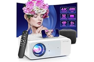 [Auto Focus/Supporto 4K] Proiettore con WiFi 6, HYTOBP LT2 600 ANSI 1080P Proiettore per film da esterno, Auto 6D Keystone, Bluetooth 5.1, Proiettore domestico per iOS/Android/TV Stick