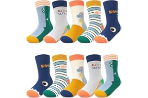 Kyopp 10 Paar Socken Kinder Mädchen und Jungen Funny Socken Lustig Animals Cotton Socken Crew Socks Winter/Sommer