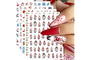 KALEFUL Nagelsticker Weihnachten, 9 Blatt Selbstklebend Nagelaufkleber Nail Art Sticker Dekoration Nageldesign Zubehör