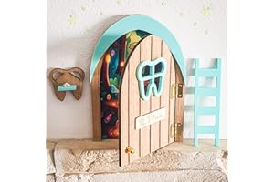 7GANSOS Nueva Puerta Ratoncito Perez que SE ABRE hecha en MADERA Y MINT Pieza chapada en roble con ESTRELLAS QUE SE ILUMINAN. Diseñada para decorar una habitación infantil mágica. HECHO EN ESPAÑA