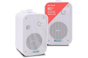 Pyle Utomhushögtalare, Par med 3,5-tums (8,9 cm) Baselement, 300 W Max, Väderbeständiga 4 Ohm Högtalare för Vägg och Tak, Pool, Uteplats, Båt och Inomhusbruk –