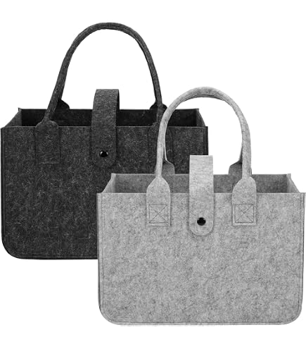 Filz Einkaufstasche Faltbar – Grau, 39x26x20 Cm, Große Kapazität, Nachhaltig & Vielseitig