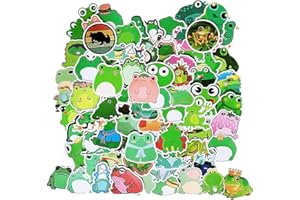 TRCOUSOA 100PCS Frog Stickers Frog Decals Cute Frog Laptop Stickers Cartoon Frog Waterproof Decorative Stickers for Computer, Luggage, Guitar, Water Bottle,Skateboard,Cute Frog Stuff