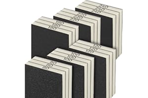 Sruhrak 18 PCS Sanding Sponge Set 80/100/120/180/220/240 Grits, Flexible Pads Wet Dry Reusable Block Sandpaper Block for Wood, Plastic, Drywall and Metal Polis
