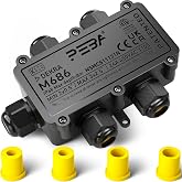 PEBA IP68 Waterproof Junction Boxes, Waterproof Cable Connector,5-Way Outdoor Cable Connector Junction Box, Suitable for Cabl