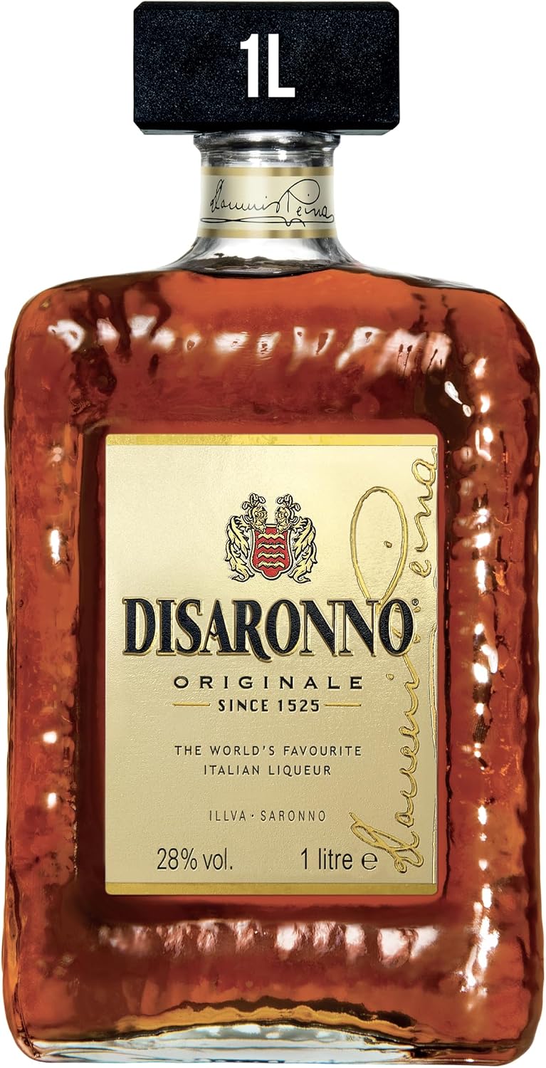 Disaronno Originale Italian Liqueur | 1L | 28% vol | The World’s Favourite Italian Liqueur | Sweet and Fruity Amaretto Flavour | Gluten and Nut Free | Great On The Rocks or in Cocktails