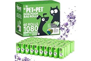PET N PET 1080 Count Poo Bags Dogs USDA 41% Plant Based 72 Thick Dog Poop Bags Rolls 9x13 Leak-Proof Lavender Scented