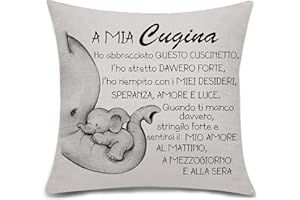 Bacmaxom Cuscino regalo per cugina cuscino di copertina regalo di compleanno regalo del ringraziamento cuscino regalo di natale cuscino di cuscino(A MIA CUGINA)