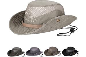 Obling Sun Hat UV Protection Bucket Hat Summer Hats Beach Hat Safari Boonie Hat Foldable Fishing Hat with Breathable Mesh and Adjustable Chin Strap for Men Women