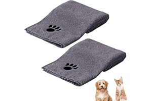 HUTVD Hundehandtuch, 2 Stück Microfaser Handtücher für Hunde Katzen, 75 x 35 cm Hundehandtuch Extra Saugfähig für Katzen Kuschelweich, Schnell Trocknend, Maschinenwaschbar