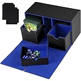 Weigudoc Deck Case per Magic The Gathering Cards con 2 Divisori, Custodia per Carte Collezionabili per Oltre 200 Carte, Custo