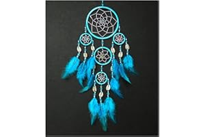 BALI UNBRANDED Shell dreamcatcher Turquoise blue silver web dream catcher