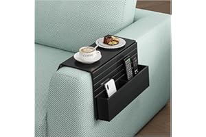 DIDAINT Sofa Tablett Armlehne Sofatablett Armlehnen Tablett Couch Ablage für Sofalehne - Praktische Sofa Ablage, Schwarz, Flexibles Design