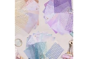 Wbgraceful 45 Sheets Handmade Scrapbook Paper, 7.1x5.2 Inches, Craft Textured Decorative Paper, Scrapbook Journal Sheet Paper for Scrapbooking, Junk Journals, Journaling Supplies, DIY Materials