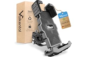 Valkental Stabile Fahrrad Handyhalterung [Einfache Montage] 360° Rotation | Universell kompatibel | iPhone, Samsung, Huawei - Passgenau & Funktional [Kein Wackeln] Mit Klicksystem - Geprüfte Qualität