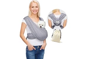 ANCCOPLUS Hundetrage für kleine Hunde, nach vorne gerichtete Hundetragetasche, freihändiges Katzenschmerzen, größenverstellbar, reduziert Rückenschmerzen, weiche Baumwolle, Premium-Hundetuch (Plus, Heather Gray