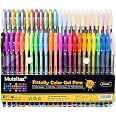 Lemical Lot de 48 stylos à encre gel – 4 types (12 pastel, 12 néons, 12 métalliques, 12 paillettes) de couleurs pour livres de coloriage pour adultes, cartes de vœux, dessin, scrapbooking