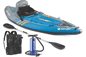 Sevylor 2000014137 Quikpak K1 Kayak 1 Personne Unisexe, Bleu, 8'7" x 3'