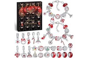 Hymarvo Calendario Adviento 2025 Kinder Niñas, Calendario de Adviento Joyas Niño Mujer Kit para Hacer Pulseras Manualidades Regalos, DIY Calendario Adviento Pulseras Regalo Niña 6 7 8 9 10 11 12 Años