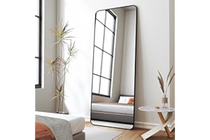 ‎BOROMAL Boromal Ganzkörperspiegel Standspiegel Schwarz Metallrahmen Ganzkörperspiegel Schwarz Wandspiegel Rechteckig für Schlafzimmer, Wohnzimmer, Ankleidezimmer (160x40cm)