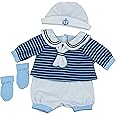 Bibi Doll - 20” Reborn Doll Clothes Suitable for 20” Baby Doll Boy Girl Dress Outfit Christmas Birthday Gift (Blue Sailor Boy Outfit)