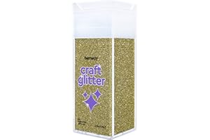 Hemway Craft Glitter Shaker 130g / 4.6oz Glitter for Arts, Crafts, Resin, Tumblers, Nails, Painting, Decoration, Festival, Cosmetic, Body - Ultrafine (1/128" 0.008" 0.2mm) - Sand Gold