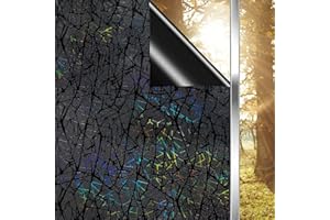 Qualsen Pellicola Oscurante per Vetri, pellicola per vetri finestre Adesiva 3D, Adesivo Statico Protezione UV Adatto per Camera da Letto e Bagno Pellicole Oscurante Vetri Finestre(30X120CM)