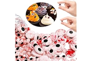 SPERMUOY yeux topper gâteau cupcake,halloween déco gâteau comestible,yeux déco comestibles,mini yeux en sucre pour halloween Noël et fête d'anniversaire