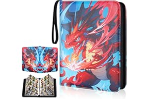 NPHKI Sammelalbum für Karten, 50 Seiten 900 Karten Kapazität Sammelkarten Album, PU Tragbar Wasserdicht Karten Halter Heft Ordner Buch kompatibel Ninjago Geschenk für Kinder