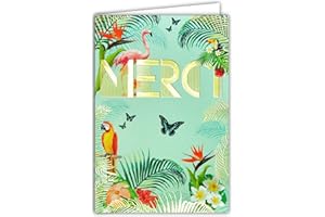 AFIE 69-4064 Carte Merci Remerciements avec Dorure Or Motif Merci