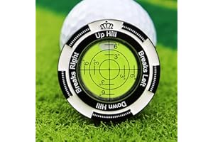 QSLKI Golf Reader Horizontal Ball Marker, Golf Green Reader Level Ballmarker Mit Hoher Präzision Putting Grün Lesehilfe, Level Head Marker Mit Wasserwaage, Golfball Hut Clip, Golfzubehör