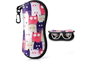 Playexen Custodia per Occhiali da Sole con Cerniera per Uomo & Donna Borsa per Occhiali in Neoprene Morbida & Ultraleggero Custodie per Occhiali Portatile con Moschettone per Occhiali Chiavi