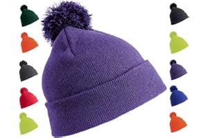 OnlyBee Kids Boys Girls Junior Plain Winter Bobble Hat