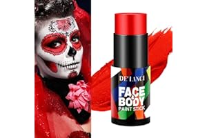 Red Face Body Paint Stick for Clown Zombie Halloween Makeup, Afflano Cream Blendable Painting Sticks, SFX Special Effects Cosplay Costume Parties Face Body Painting, #04 Red