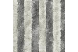 ‎MORITZ Moritz Flauschvorhang aus Chenille 56 x 185 cm hellgrau grau Türvorhang als Fliegenschutz Insektenschutz für Camping Wohnwagen