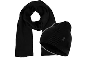 molti Zestaw damskiej czapki i szalika – 100% wełna z merynosów, Öko-Tex Standard 100, czapka beanie i szal z dzianiny, ocieplająca, oddychająca i hipoalergiczna, rozmiary: czapka 55-60 cm, szal 204 x