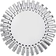 Kare Design Mirror Sprocket, Glass Mirrored, Diameter 92 cm, Hanging Mirror, Room Decor, Home Decor, Wall Decor for Living Room, Bed Room, Hallway, Silver