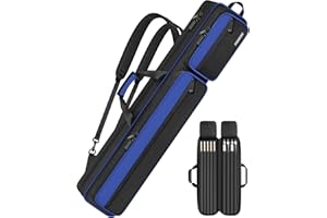 PEKREWS Billard-Queuetasche, Queue-Etui mit mehreren Taschen, für 4 Unterteile/5 Oberteile, weich, gepolstert, robust, Billard-Rucksack mit verstellbaren Schultergurten für Damen und Herren