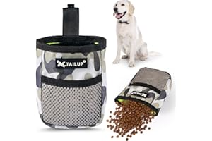 Annyswit Zaino Porta Snack per Cani, Zainetto per Addestramento Cani Senza Mani con Clip per Cintura, Tessuto Oxford 600D, Ideale per Addestramento e Passeggiate, Borsa Per Cibo per Cani(Mimetico)
