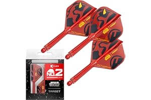 Target Darts Star Wars Darth Maul K Flex Integrated Dart Flights & Shafts | Pack of 3 K-Flex, No.2 & No.6 | Short, Intermediate & Medium Disney K-Flex Accessories