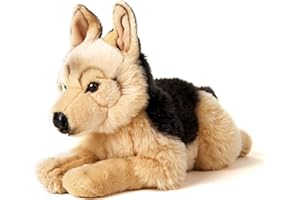 Uni-Toys - Owczarek niemiecki, leżący - 45 cm (długość) - pluszowy pies, zwierzę domowe - pluszowa zabawka, przytulanka