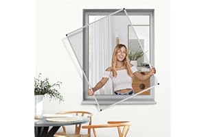 jarolift Profi Line Mosquitera para Ventana, con Marco de Aluminio Acortable, 110 cm x 150 cm (Ancho x Alto), Color del Marco Plateado
