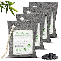 Sacchetti Deumidificatori Al Carbone Di Bamb&ugrave; - Confezione Da 4 | Per Armadi, Auto E Animali