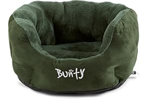 Bunty Polar Dog Bed & Cat Bed, Large | Cosy Fluffy Fleece Calming Dog Bed | High Wall Snuggle Anti Anxiety | Washable Bed & Cushion for Puppy, Small to Large Pets - Green