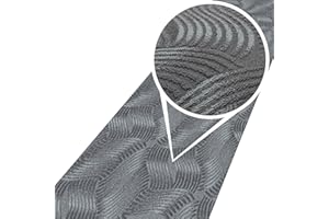 ANRO Teppich Teppichläufer Flur Schlafzimmer Küche Wohnzimmer Küchenläufer Küchenteppich rutschfest Meterware Anton Julianna Grau 50 x 500cm Neuheit