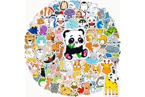 AIRNOGO 100 Pcs Pegatinas Animales Kawaii, Stickers Infantiles, Bonitas y Divertidas Animales Mixtas, Stickers Recompensas para Niños, Impermeable Vinilo Pegatinas para Scrapbooking Journal Botella Agua etc