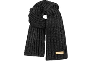 FORVEVO écharpe tricotée hommes, écharpe thermique d'hiver, longue écharpe chaude en peluche