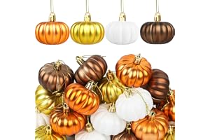 Höst pumpa dekoration, set med 12 pumpaprydnader, mini pumpa hängande bollar, höstprydnader för höstskörd Thanksgiving hallow