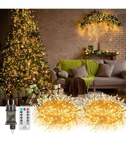 KINGCOO Guirlande Lumineuse En Grappe Avec Télécommande, étanche, 2,9 M